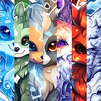 Lightning Fox Sticker - Elemental Foxes Series