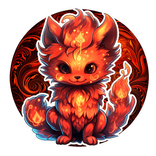 Flame Fox Sticker - Elemental Foxes Series