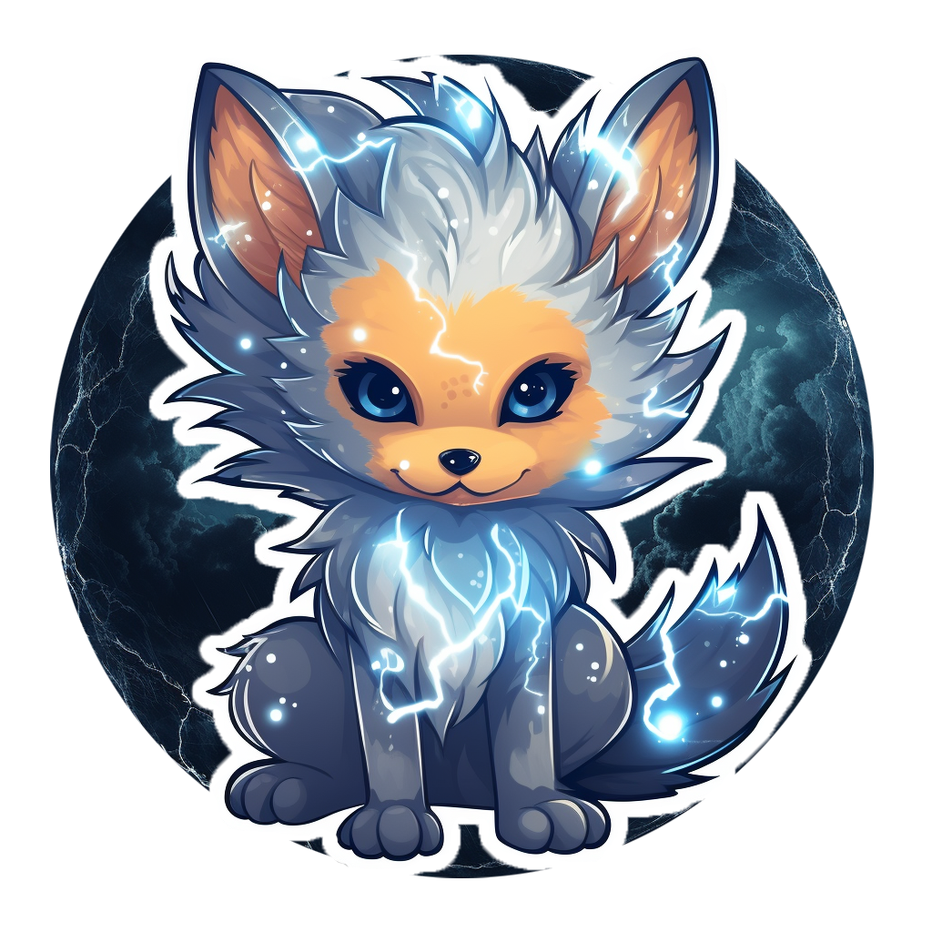 Lightning Fox Sticker - Elemental Foxes Series