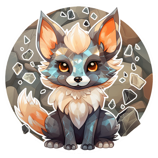 Rock Fox Sticker - Elemental Foxes Series